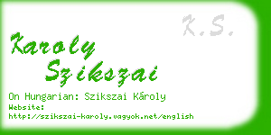 karoly szikszai business card